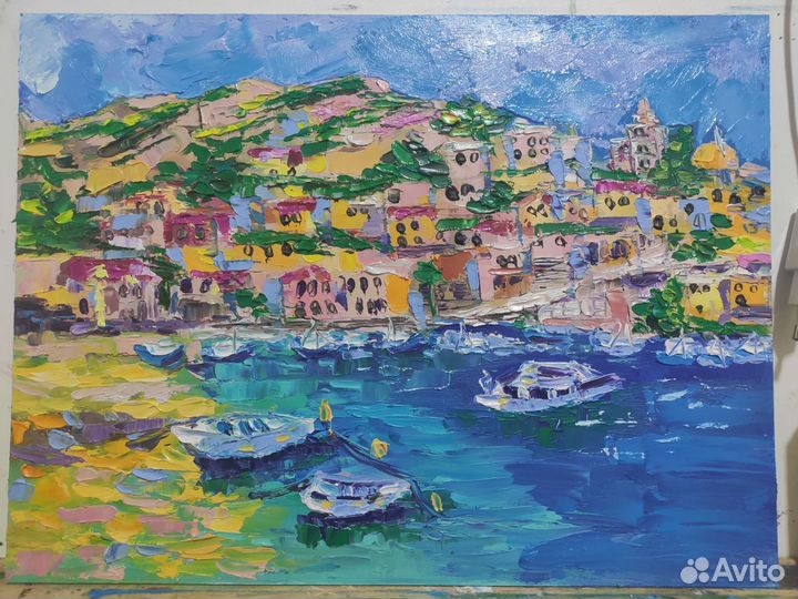 Картина маслом бухта