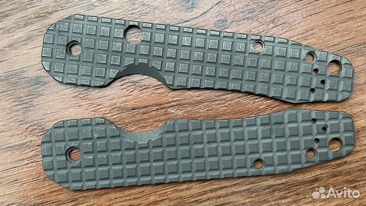 Титановые накладки на Spyderco Smock