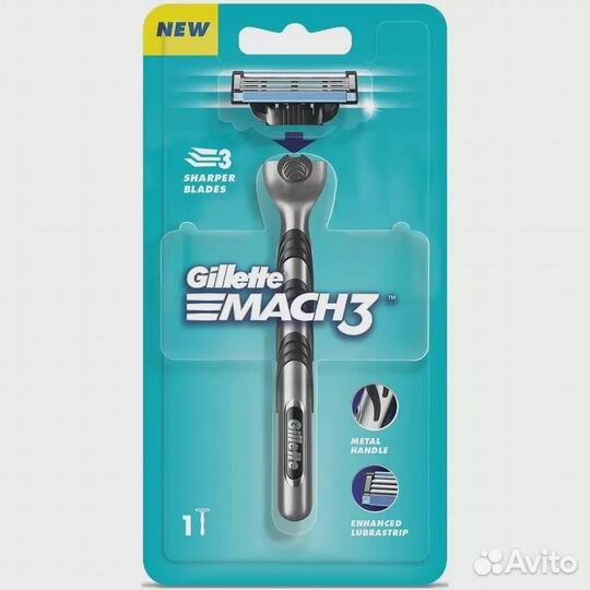 Бритвенный станок Gillette Mach3 + 1 кассета