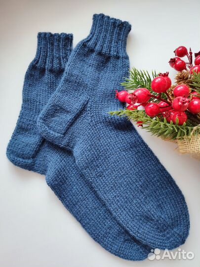 Носки шерстяные вязаные