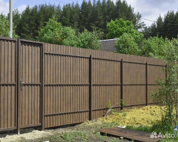 Заборы с калиткой 3Д под заказ 3м