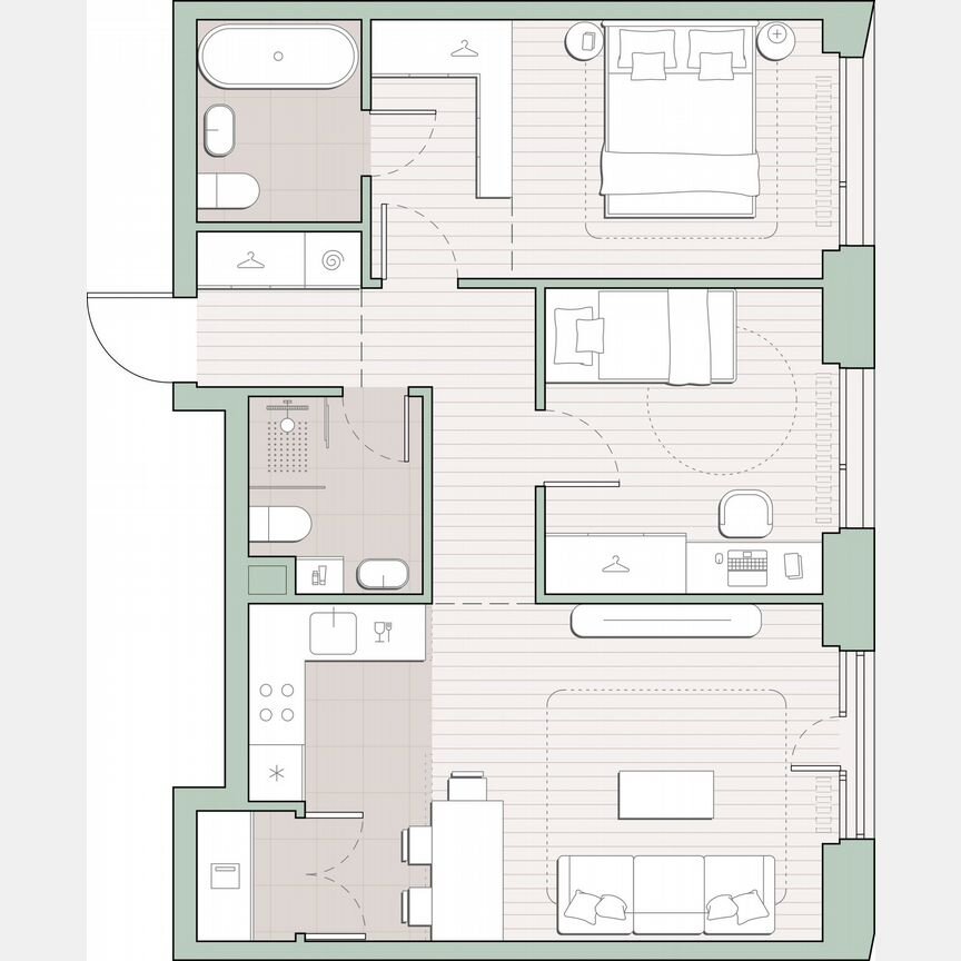 2-к. квартира, 61,3 м², 13/27 эт.