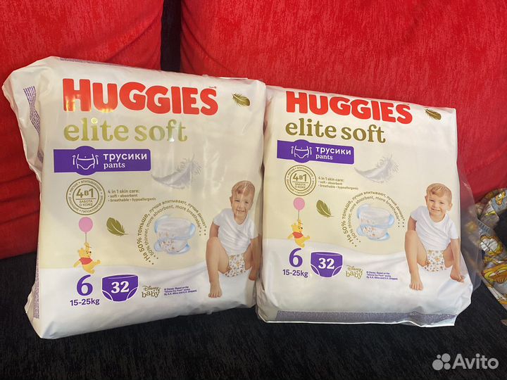 Трусики-подгузники Huggies Elite Soft 6 32 шт