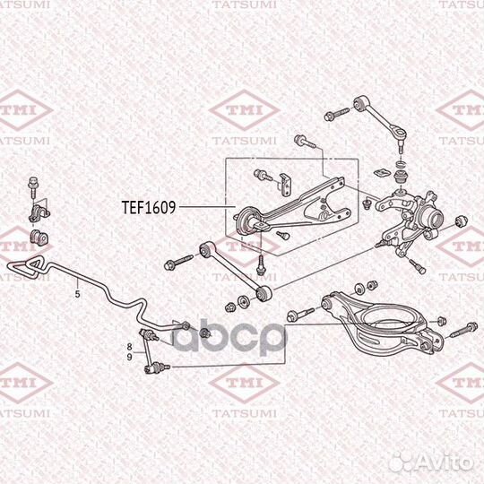 Сайлентблок заднего продольного рычага TEF1609