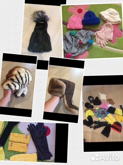 Шапки меховые, мохер, шерстяные
