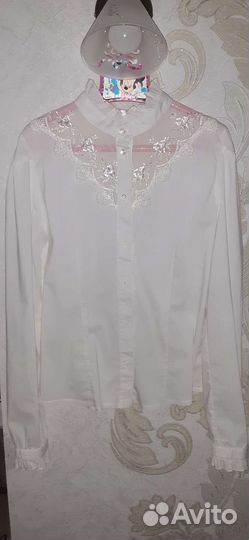 Школьная блузка 152 цвет шампань