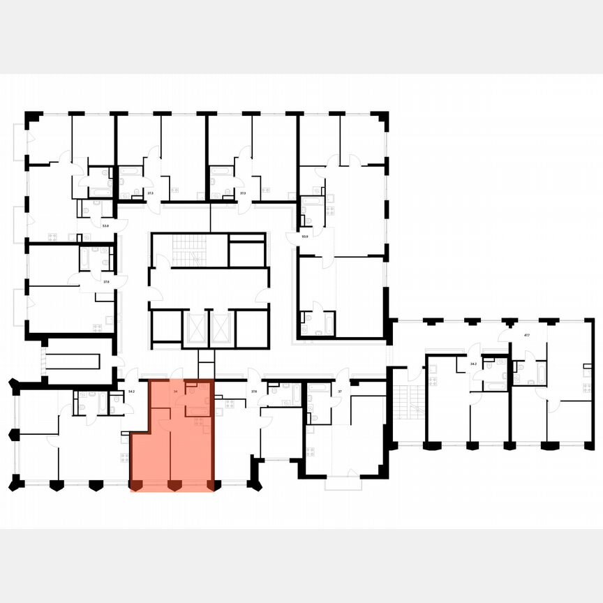 1-к. квартира, 34 м², 2/13 эт.