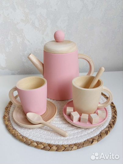 Набор детской деревянной посуды игровой сервиз