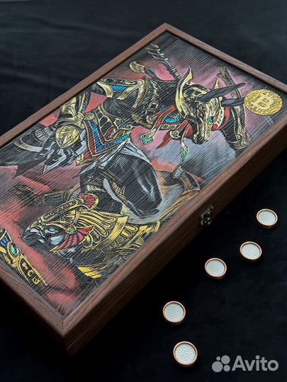 Нарды ручной работы с рисунком 