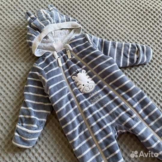 0-4 мес Комбинезон с молнией 56 62 64