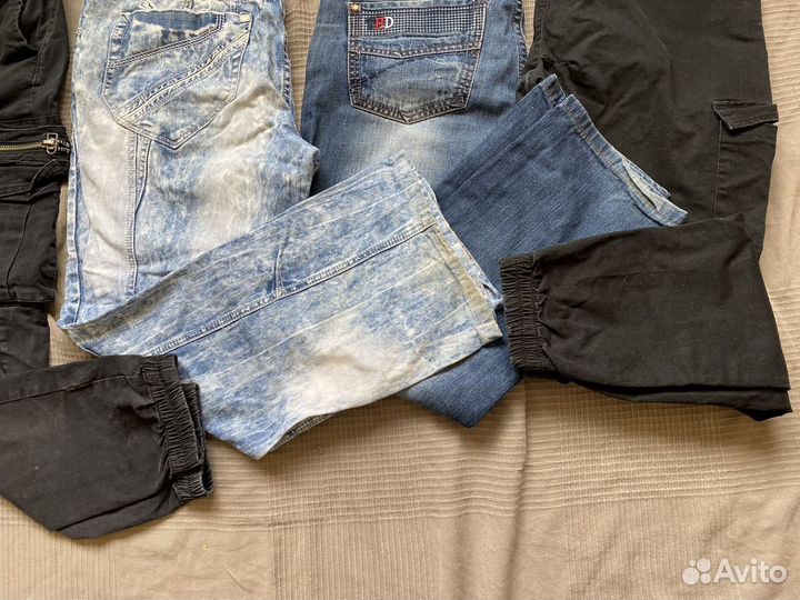 Мужские джинсы брюки 48-50 пакетом для рукоделия