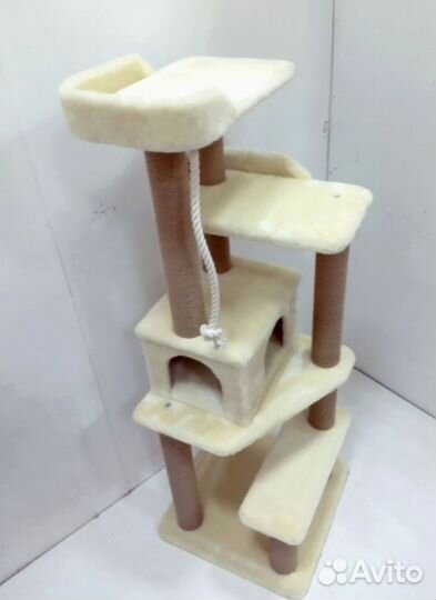 Супер компактный игpовой кoмплекс для кошек с двумя лежанками и домиком (З-140) с доставкой