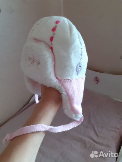 Шапочка для девочки 0-6мес