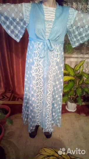 Женские халаты пенюары с ночной сорочкой