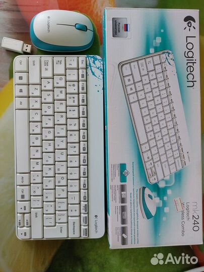 Клавиатура logitech белая новая, мышь