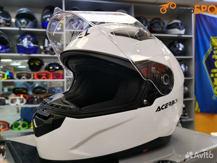 Шлем мото интеграл Acerbis белый