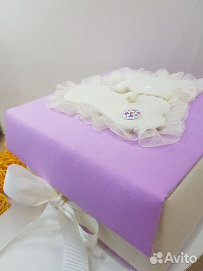 Коробка-шкатулка с мягкой хлопковой обтяжкой