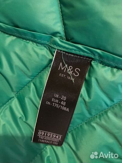 Пуховик тонкий M&S, р. EUR 48 (р.60)