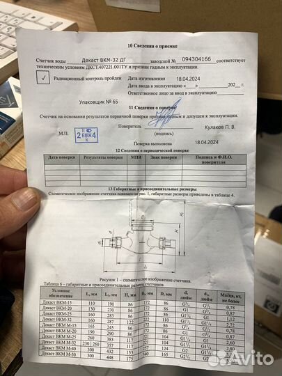 Счетчик воды Декаст вкм-32 дг2 домовые