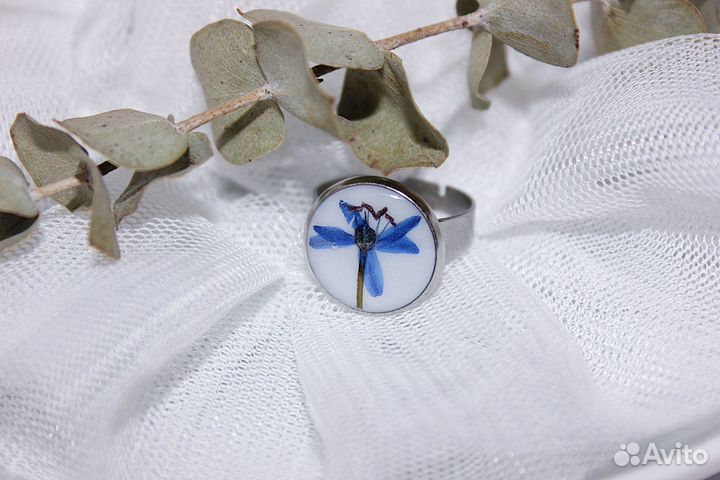 Кольца из эпоксидной смолы с цветами, регулируемые