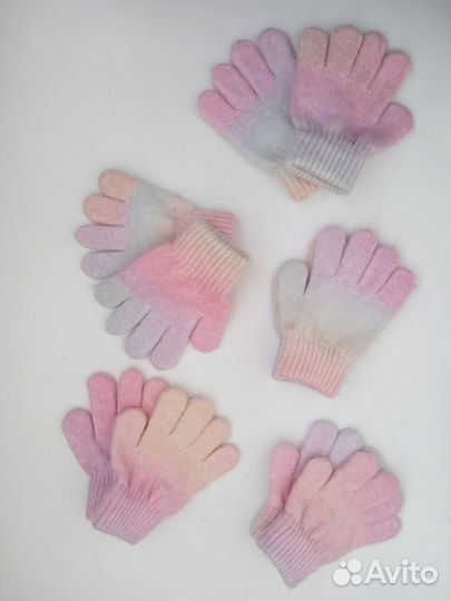 Новые радужные перчатки одинарные