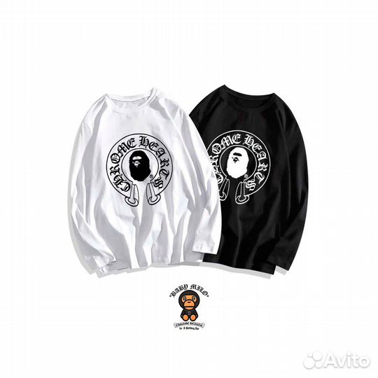 Лонгслив Chrome Hearts x bape