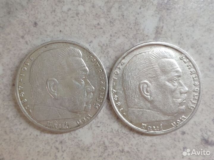 Монета 2 марки серебро