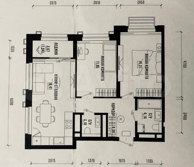 2-к. квартира, 62 м², 21/32 эт.