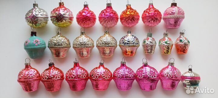 Корзинки Грибы Орехи Домики Жёлуди елочные СССР