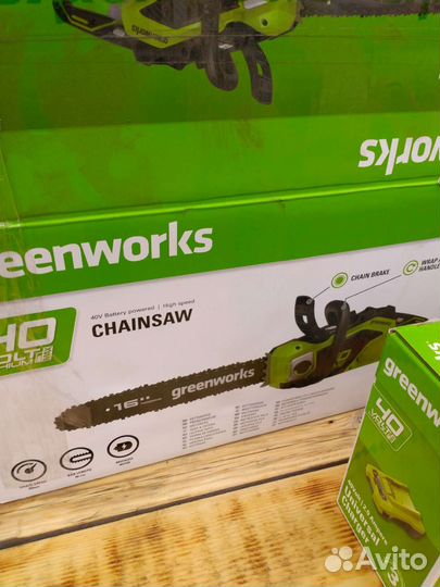 Пила цепная аккумуляторная Green works GD40CS18K4