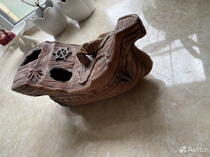 Корабль для аквариума декорация домик для рыб