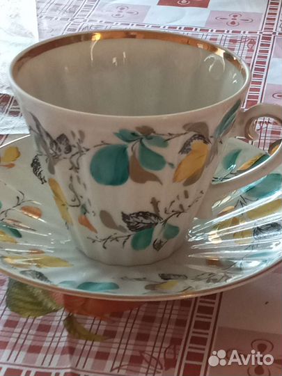 Чашка с блюдцем лфз костяной фарфор