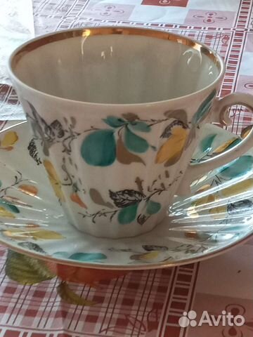 Чашка с блюдцем лфз костяной фарфор