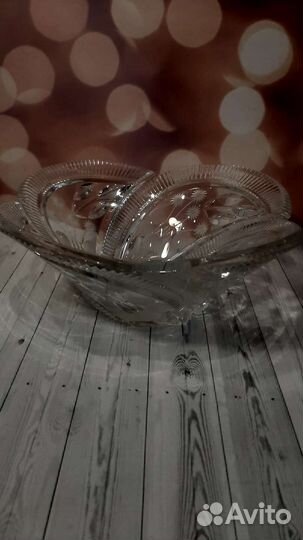 Салатница большая Чехия хрусталь