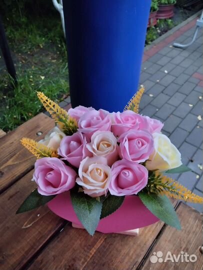 Букет с мыльных роз