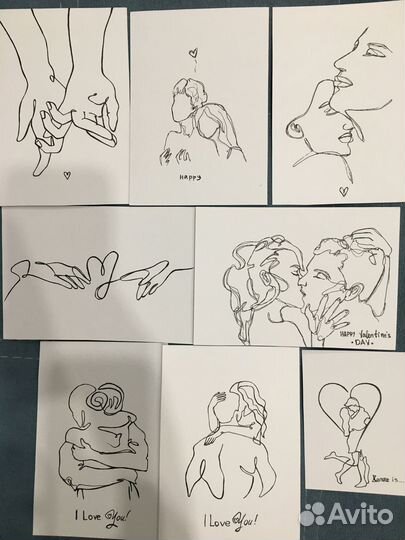 Открытки ручной работы в подарок,минимализм арт