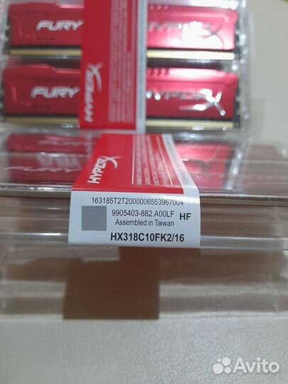 Новая ddr3 16gb 2x8gb HyperX fury 1866мгц