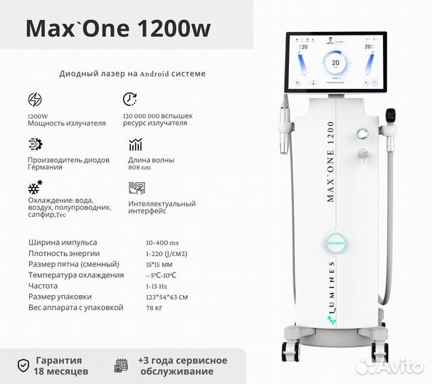 Диодный лазер люминес MaxOne 1200в