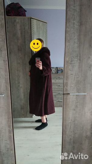 Шерстяное зимнее пальто, 62-64р