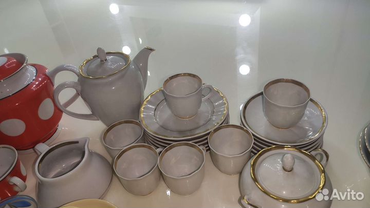 Посуда СССР, фарфор, хрусталь, сахарница, чайник