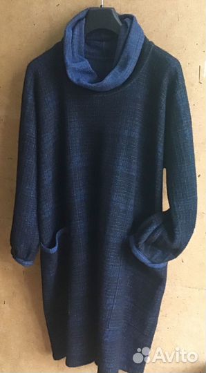 Платье.-Оверсайз.Шерсть нат.52/56.Новое.Замеры