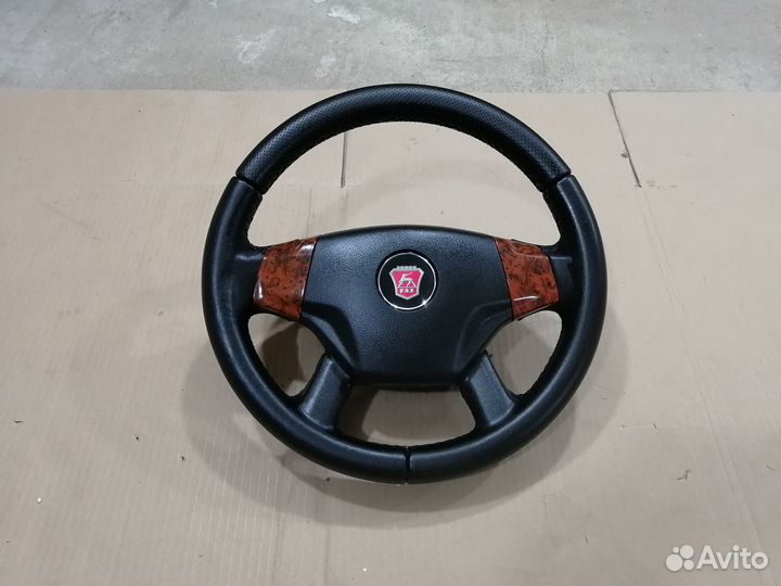 Кожаный руль газ Волга рестайлинг под дерево