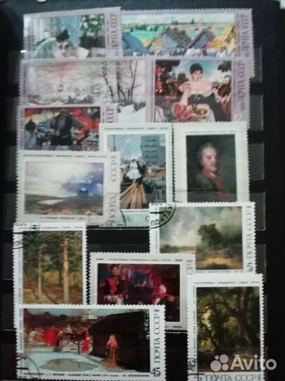 Почтовые марки Эрмитаж СССР 1972, Куба, Монголия