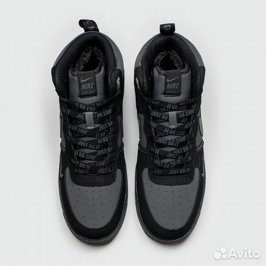 Кроссовки Nike Air Force 1 Mid Black / Grey with F