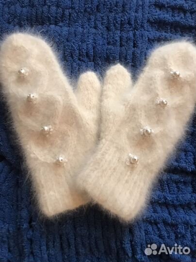 Варежки из собачьего пуха самоедской лайки