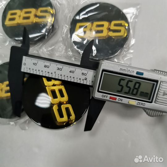 4шт колпаки BBS для Subaru 56.24.012 черный +золот