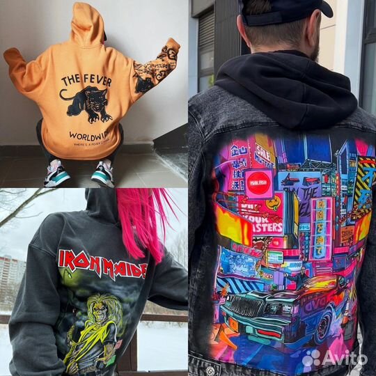 Кастомизация ручная роспись одежды