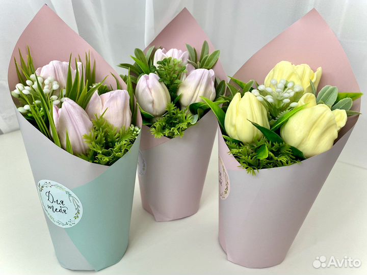 Букет тюльпанов из мыла