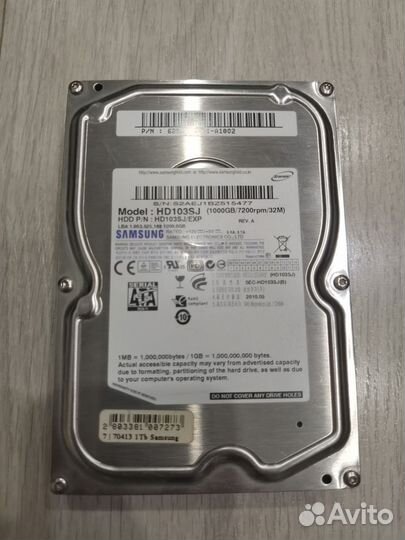 Жесткий диск- Sаmsung 1tb HD103SJ