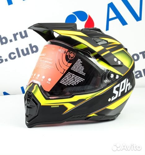 Шлем мотард Spark (Matt Black/Green, M)